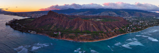 8"x24"- MINI-PANO OF LEAHI AT SUNSET