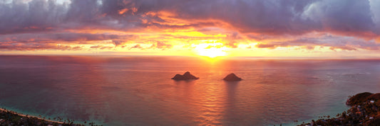 8"x24"- MINI-PANO OF BLAZING LANIKAI SUNRISE