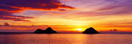 8"x24"- MINI-PANO OF SUNRISE COLORS OF THE MOKULUAS